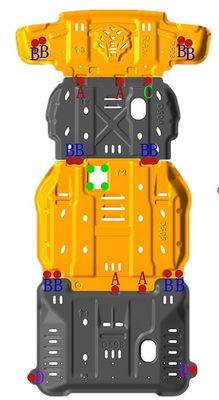 보호 스테인리스 스틸 스키드 플레이트 2011-2019 오프로드 자동차 엔진 스키드 플레이트