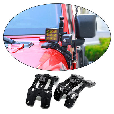 2018-2019 Jeep Wrangler JL 알루미늄 후드 마운트 카메라 홀더 LED 라이트로 설계