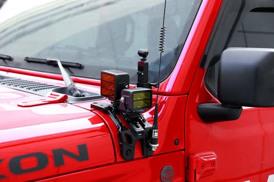 2018-2019 Jeep Wrangler JL 알루미늄 후드 마운트 카메라 홀더 LED 라이트로 설계
