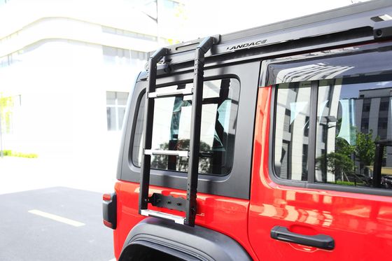 SUS304 4x4 오프로드 액세서리 Wrangler JL 검은색 자동차 지붕 랙 장착 된 금속 측면 사다리