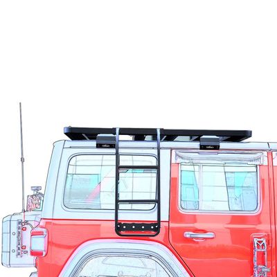 Jeep WranglerJL 지붕 랙을 위한 스타일리시하고 기능적인 검은색 스테인리스 스틸 사이드 레드