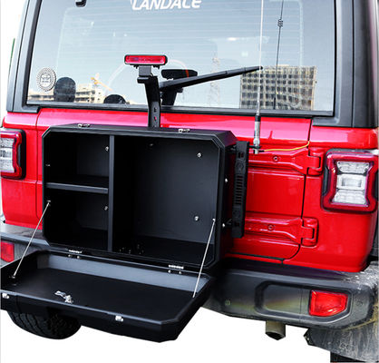 Wrangler JL 오프로드 알루미늄 지프 뒷문 외부 저장 상자 크기 700x450x317mm